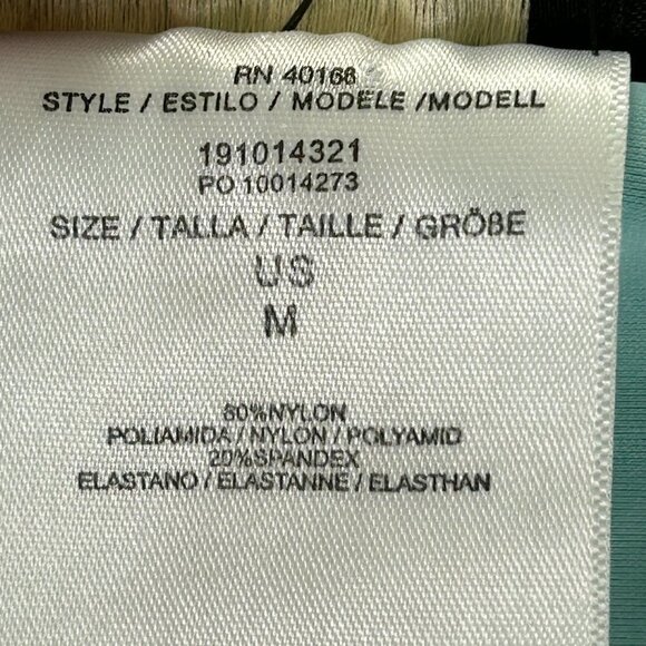 Talbots Miraclesuit Size M Blue Polka Dot Swim Ruching Rash Guard UPF 50 - Picture 5 of 13